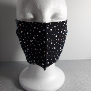 Rhinestones bling face mask iridescent